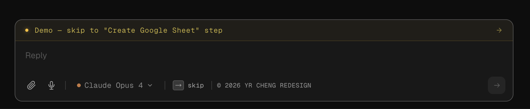 Demo shortcut: skip to Create Google Sheet step